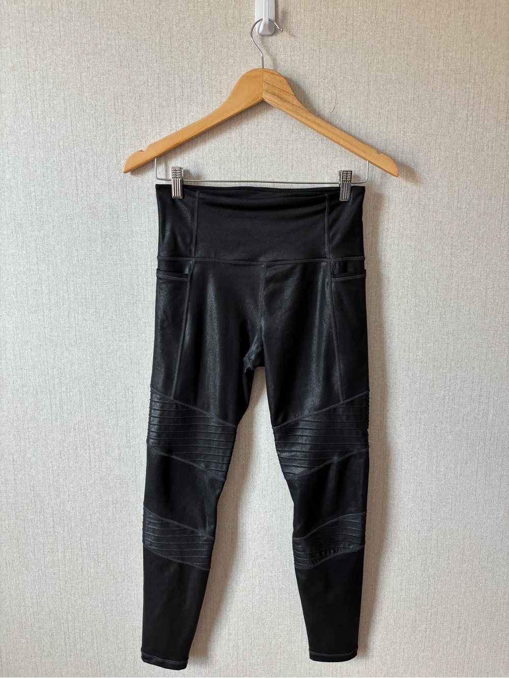 Athleta Black Moto-Inspired High-Rise Leggings